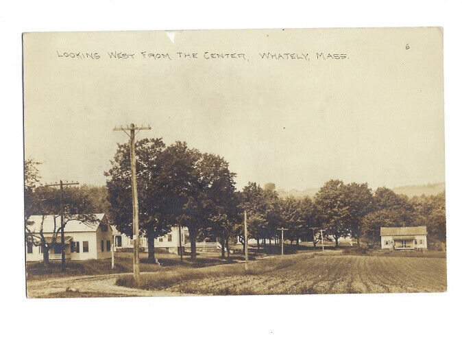 c.1900s Looking West Center Whately Massachusetts MA Street RPPC Postcard POSTED