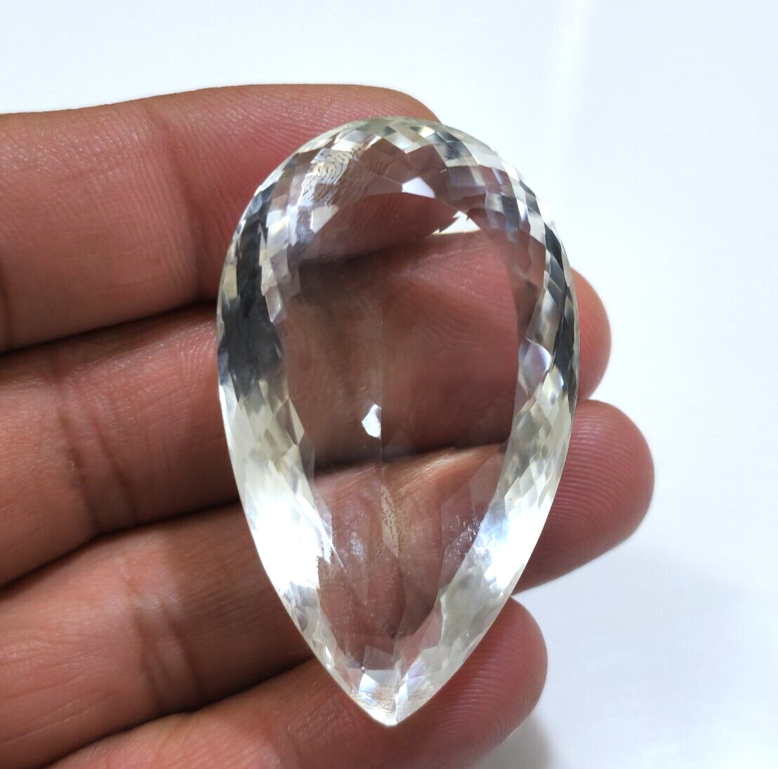 Beautiful White Clear Quartz Faceted Pear Shape 170.35 Crt Loose Gemstone