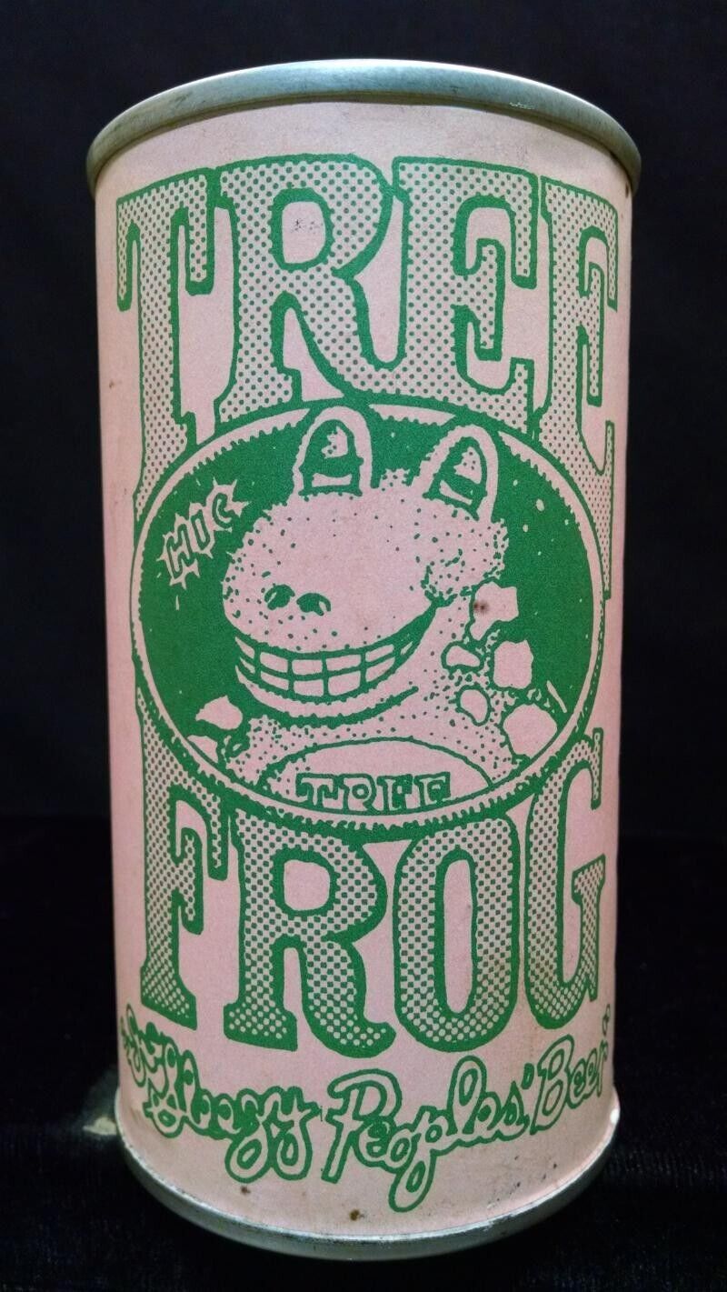 TREE FROG BEER - MID 1970\'S - 12OZ PAPER LABEL NOVELTY PULL TAB CAN