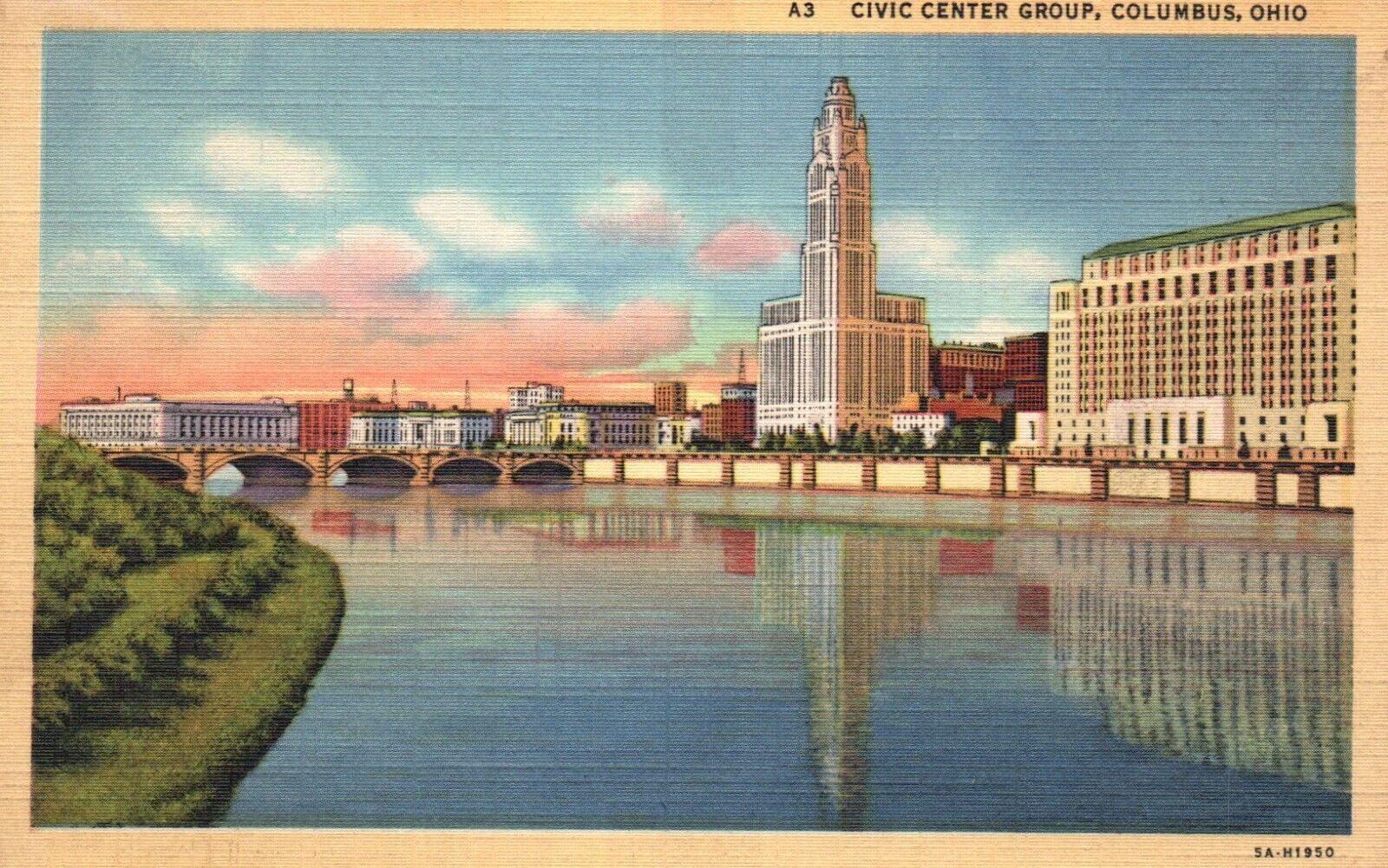 Postcard OH Columbus Ohio Civic Center Group 1935 Linen Vintage PC J2362