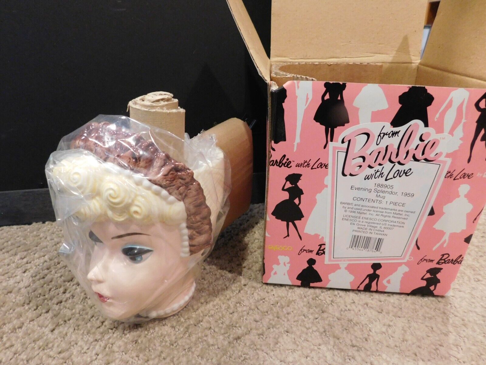 Vintage Barbie Head Mug Evening Splendor 1996 Mattel