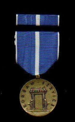 Korean Korea War Service Award medal with ribbon bar