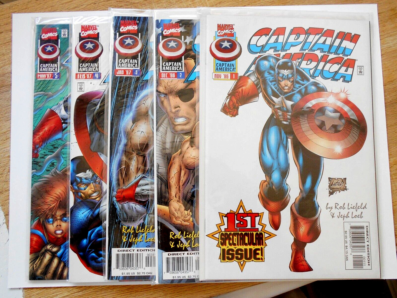 1996 Captain America Heroes Reborn #s 1,2,3,4,5 Set First App. Rikki Barnes NM