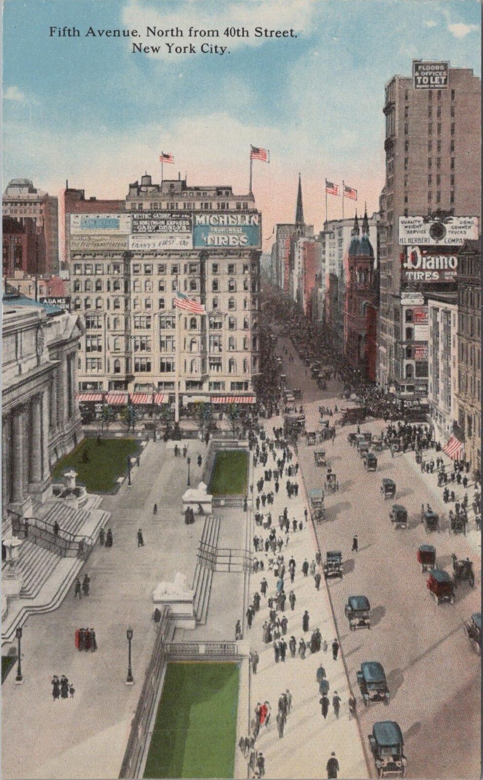 Postcard Fifth Avenue North From 40th Street New York City NY 