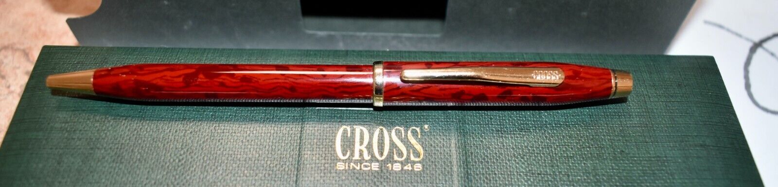 NEW In Box CROSS Century 11 Medalist Cardinal Red Laque Gold Trim Ballpoint Pen
