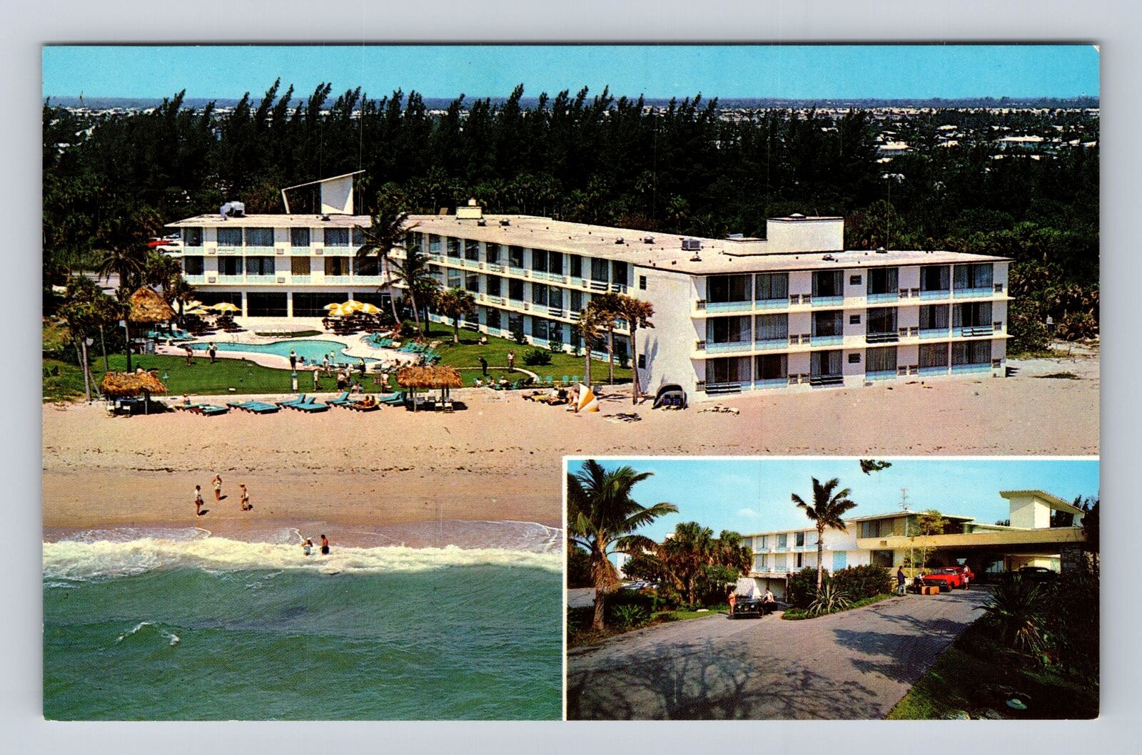 Pompano Beach FL-Florida, Sun Castle Motor Hotel, Advertising, Vintage Postcard