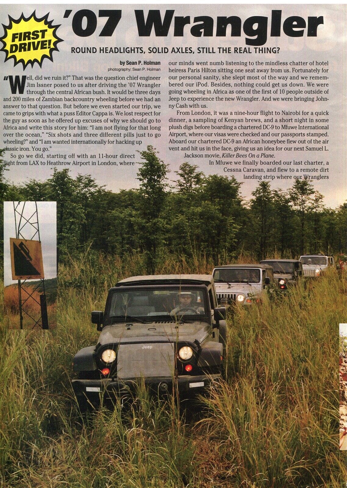 2007  JEEP WRANGLER RUBICON ROAD TEST  4x4  4 pg COLOR Article
