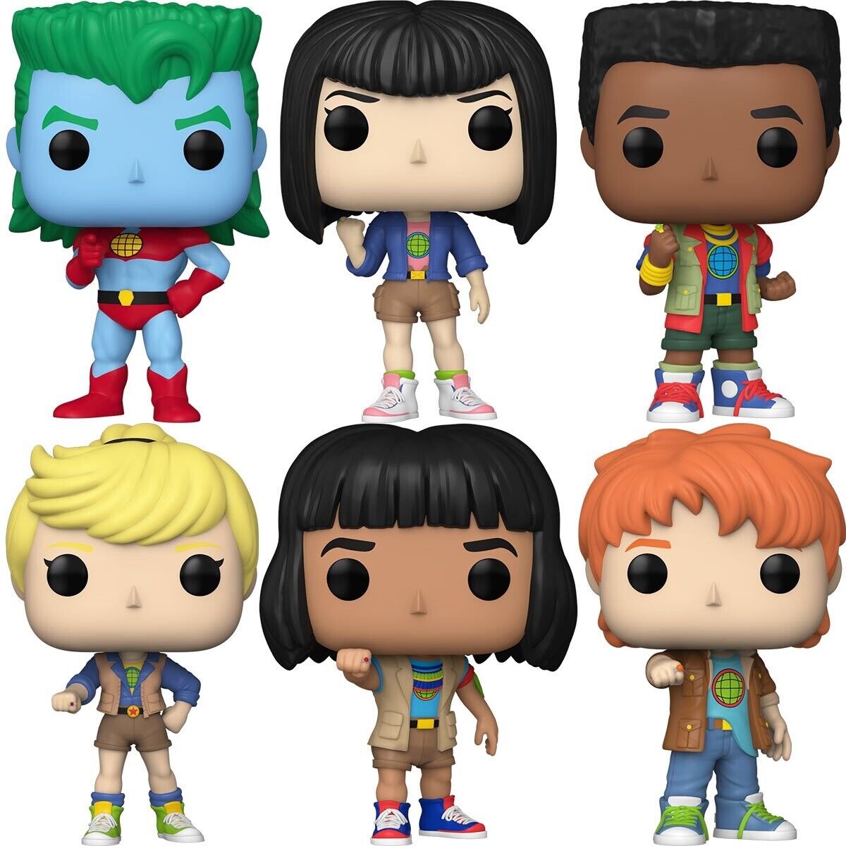FUNKO Pop • New Adventures of Captain Planet • (Set of 6) • Ships Free