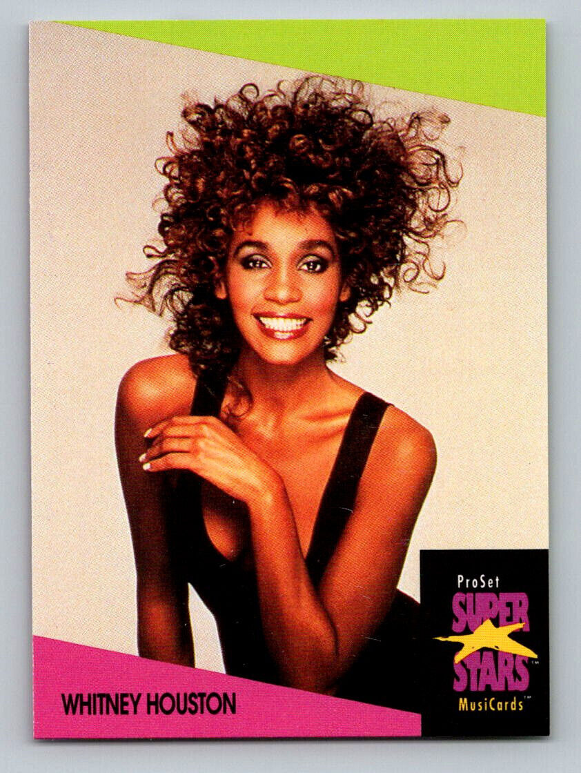 Whitney Houston Trading Cards | 2 Unique | 1991 Pro Set MusiCards Super Stars
