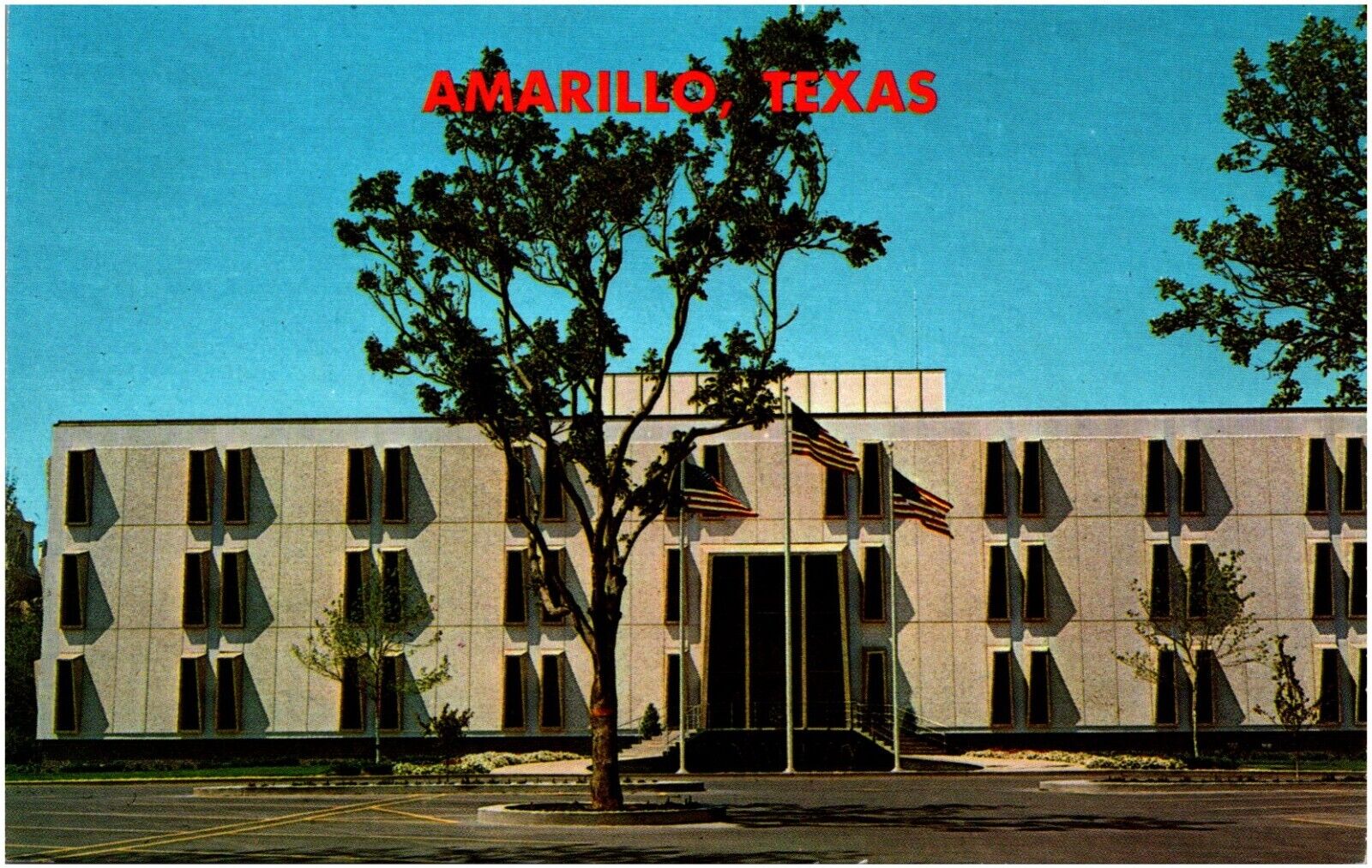 Amarillo Municipal Building Amarillo Texas TX 1960s Chrome Postcard Photo 