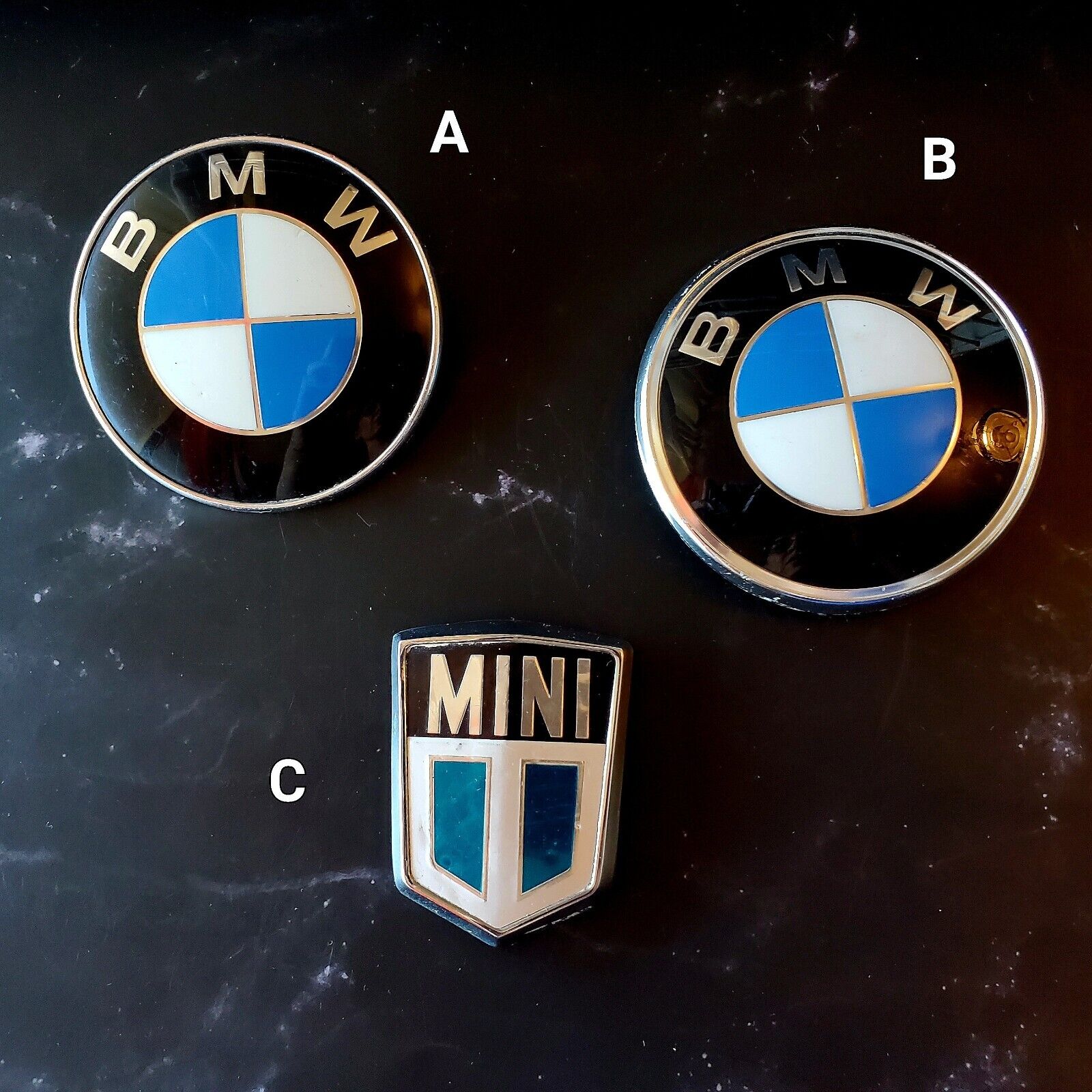 Original Vintage BMW and Austin Mini Cooper Emblems | Car Hood Logos