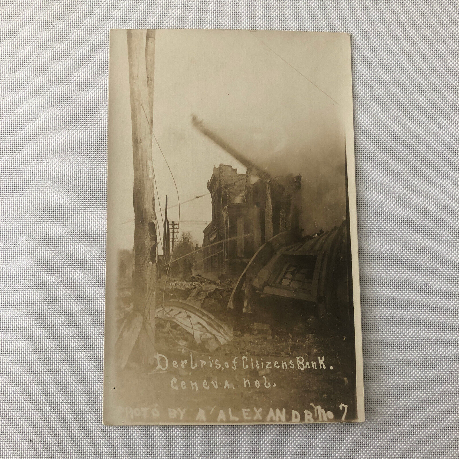 Citizens Bank Fire Disaster Postcard Post Card Real Photo RPPC ?
