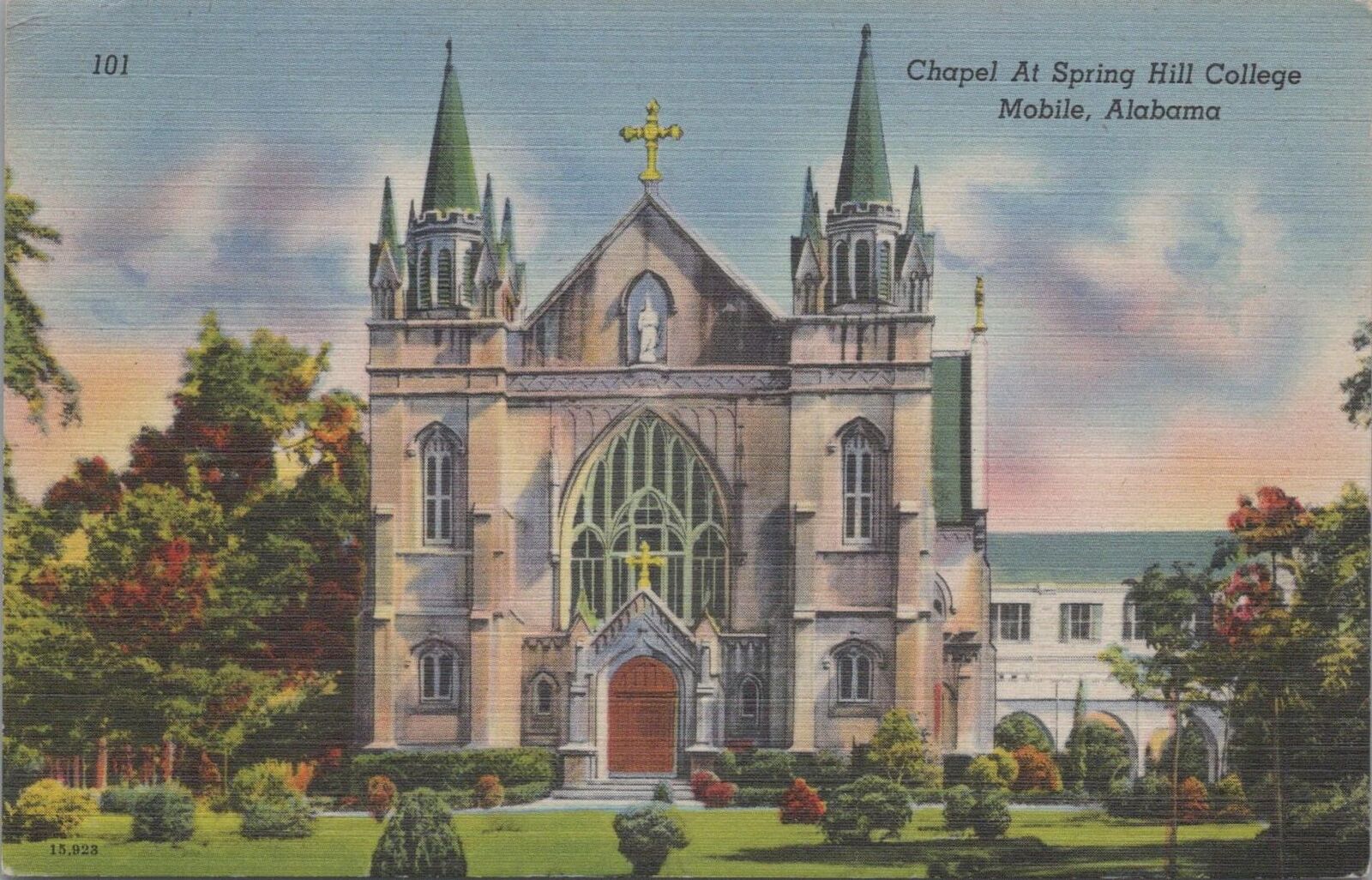 Postcard Chapel At Spring Hill College Mobile Alabama AL 
