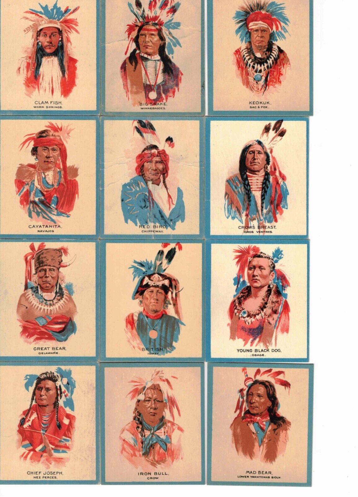 1950\'S NORTH AMERICAN NATIVE CHIEFS LOT (31) ALL DIFFERENT