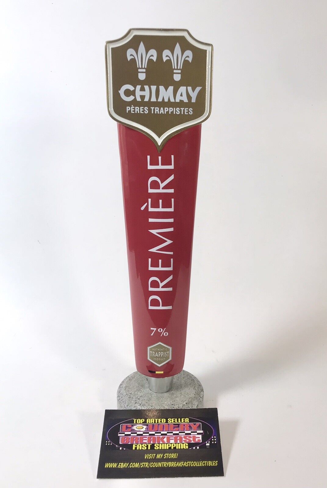 Chimay Premiere Belgian Trappist Ale Logo Beer Tap Handle 11” Tall - Brand New