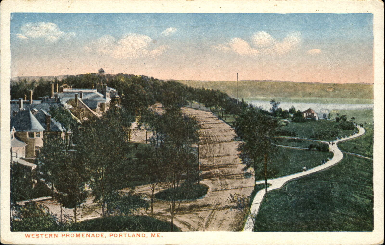 Western Promenade Portland Maine Maine ~ 1920s vintage postcard