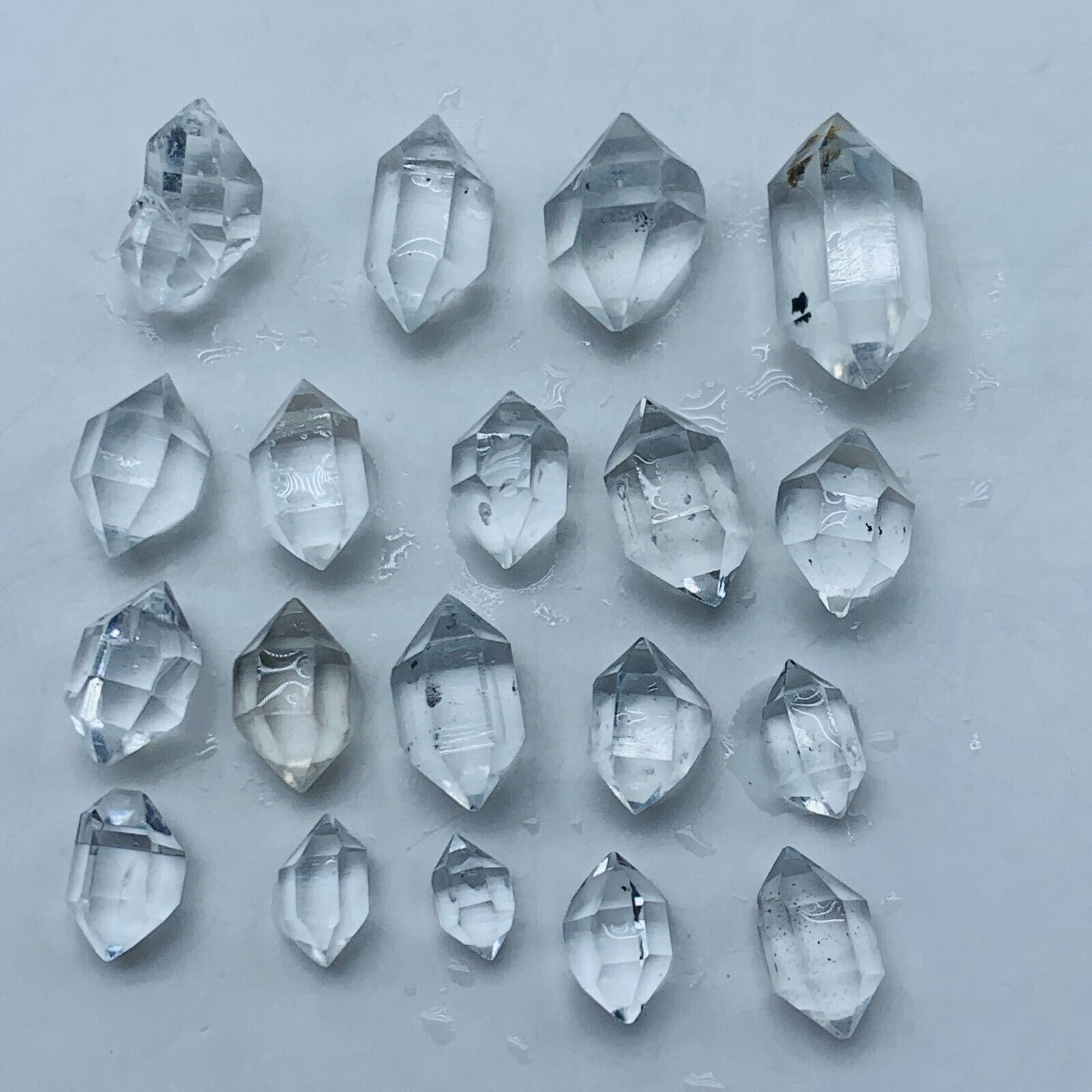 19pc Herkimer Diamond AAA small 6mm to 13mm Top gem crystal From-NY 23ct
