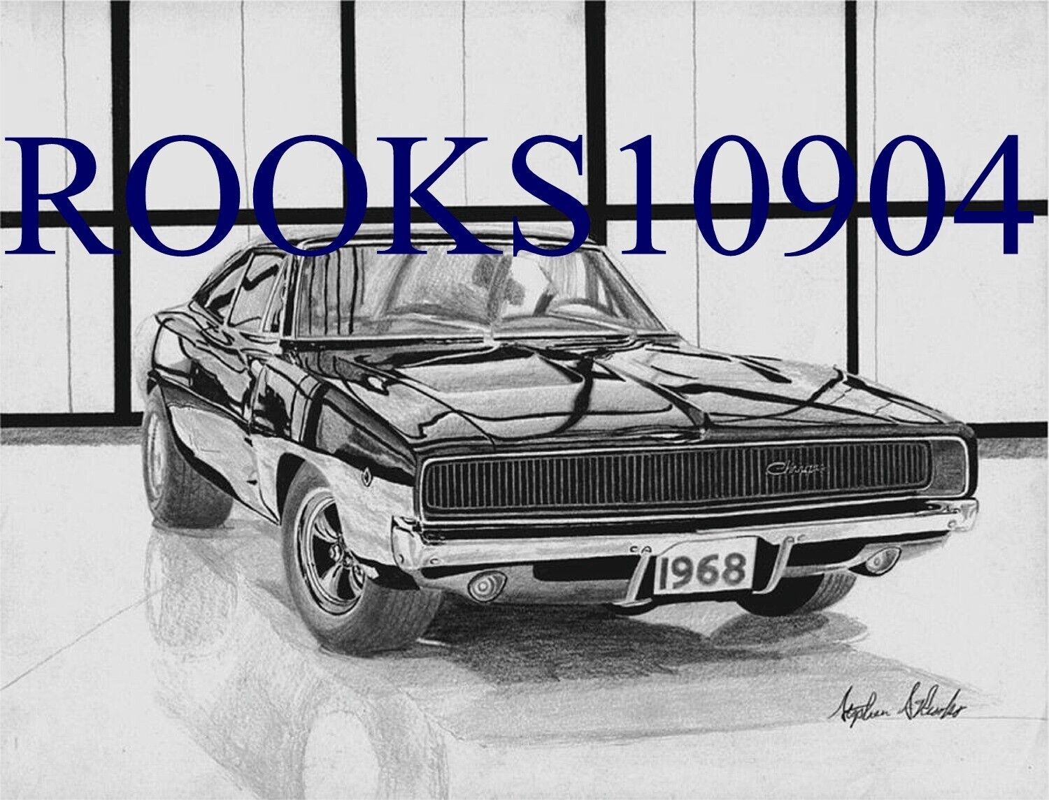 1968 Dodge Charger MUSCLE CAR ART PRINT