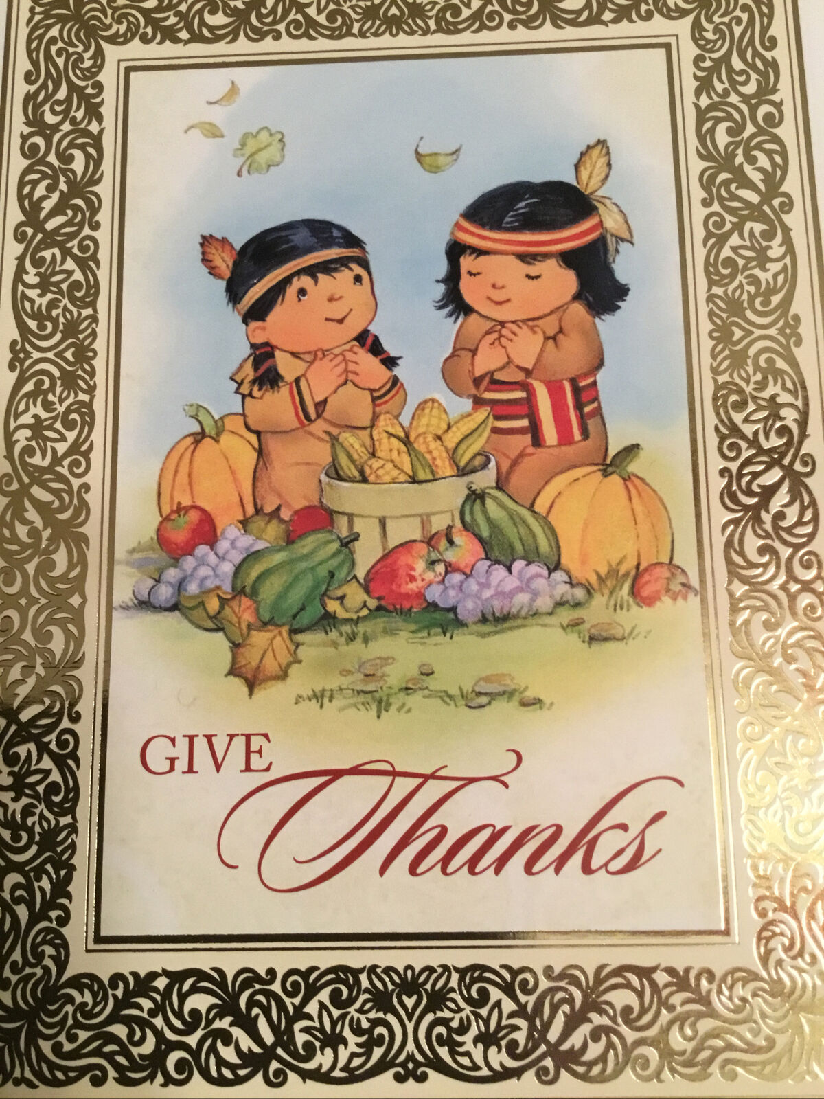 Charmer Greeting Card Thanksgiving Native American Indians ~ New