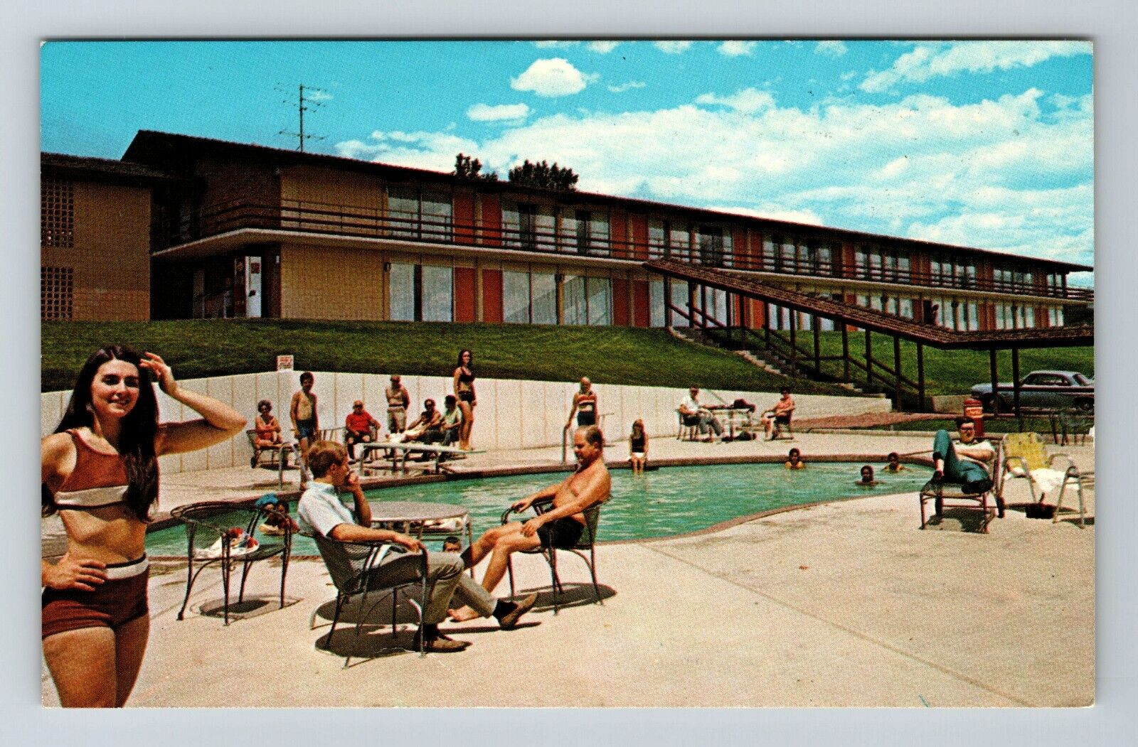 Colorado Springs CO-Colorado, Palmer House, Scenic Pool View, Vintage Postcard