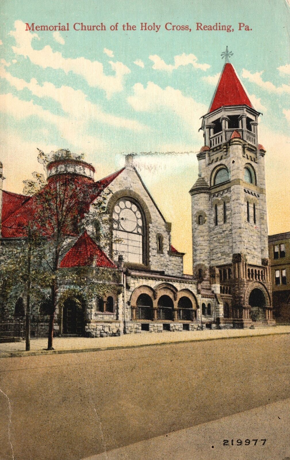 1917 Memorial Church Of The Holy Cross Reading Pennsylvania PA Posted Postcard