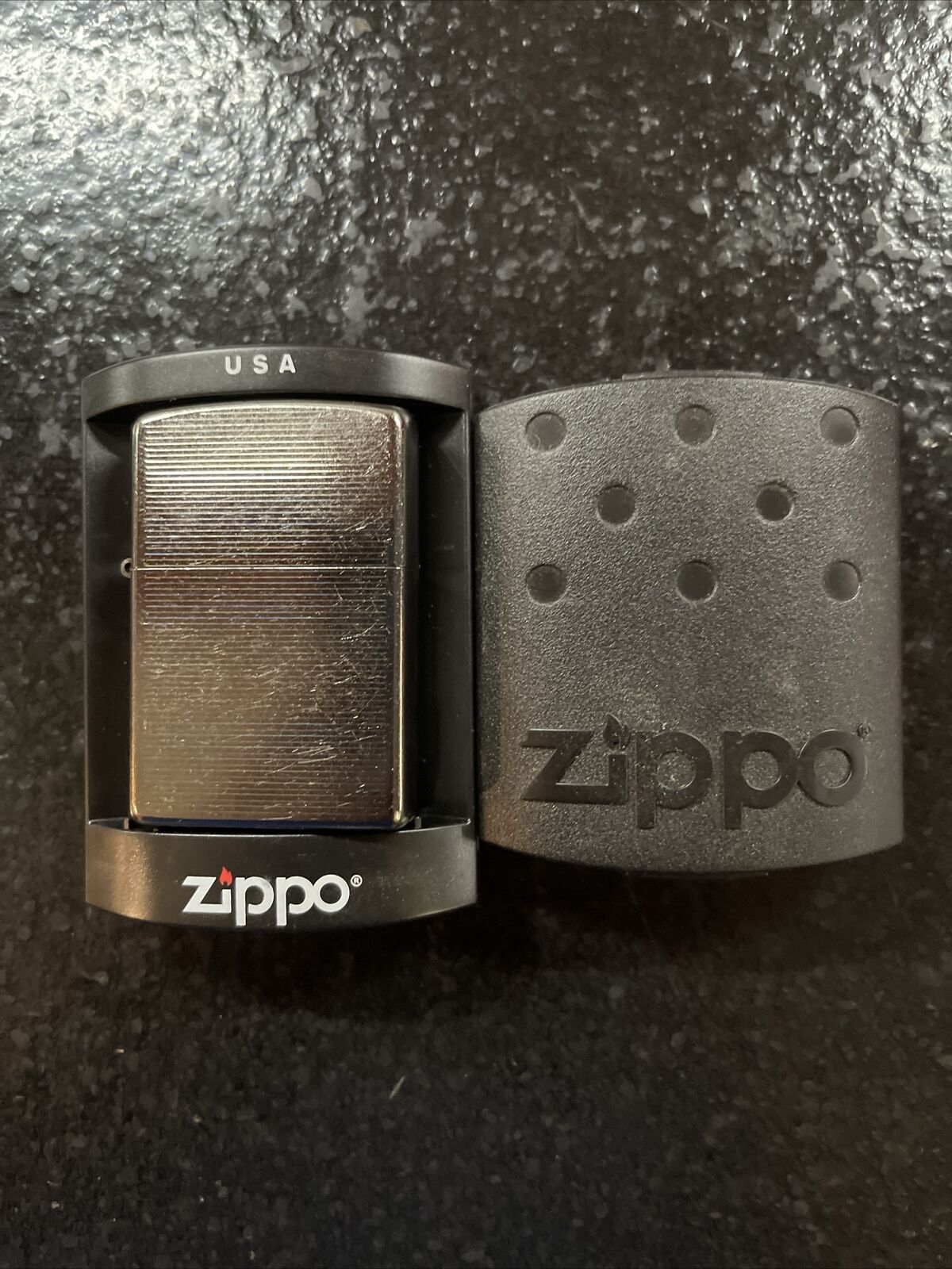 Zippo Lighter Brushed Midnight Chrome C 06  USA Bradford PA    New In Box