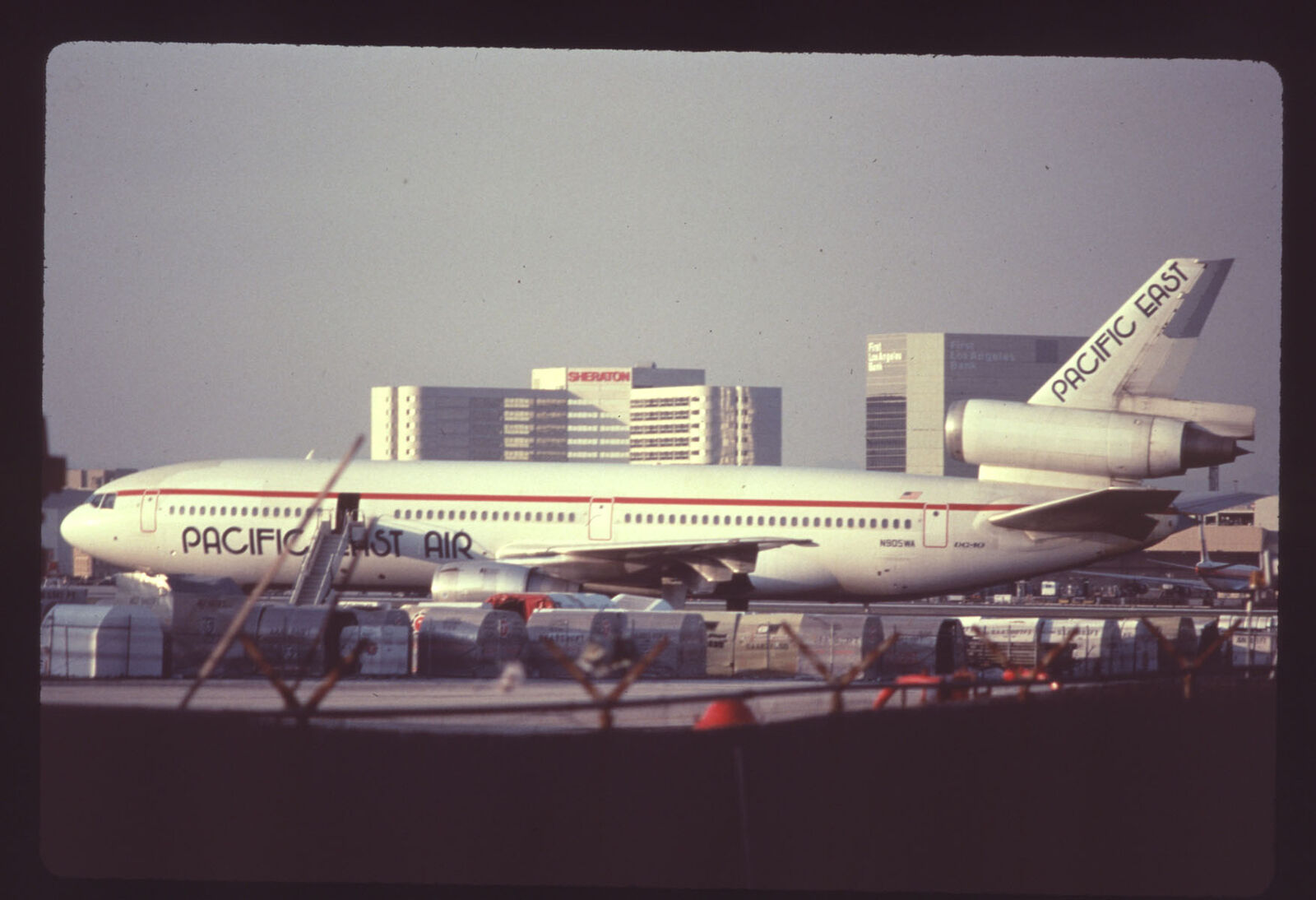 Dupe 35mm airline slide Pacific East Air DC-10-10 N905WA
