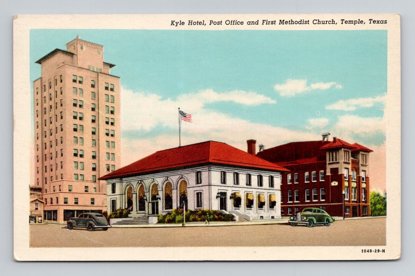 Postcard Kyle Hotel & Post Office Temple Texas, Vintage Chrome M17