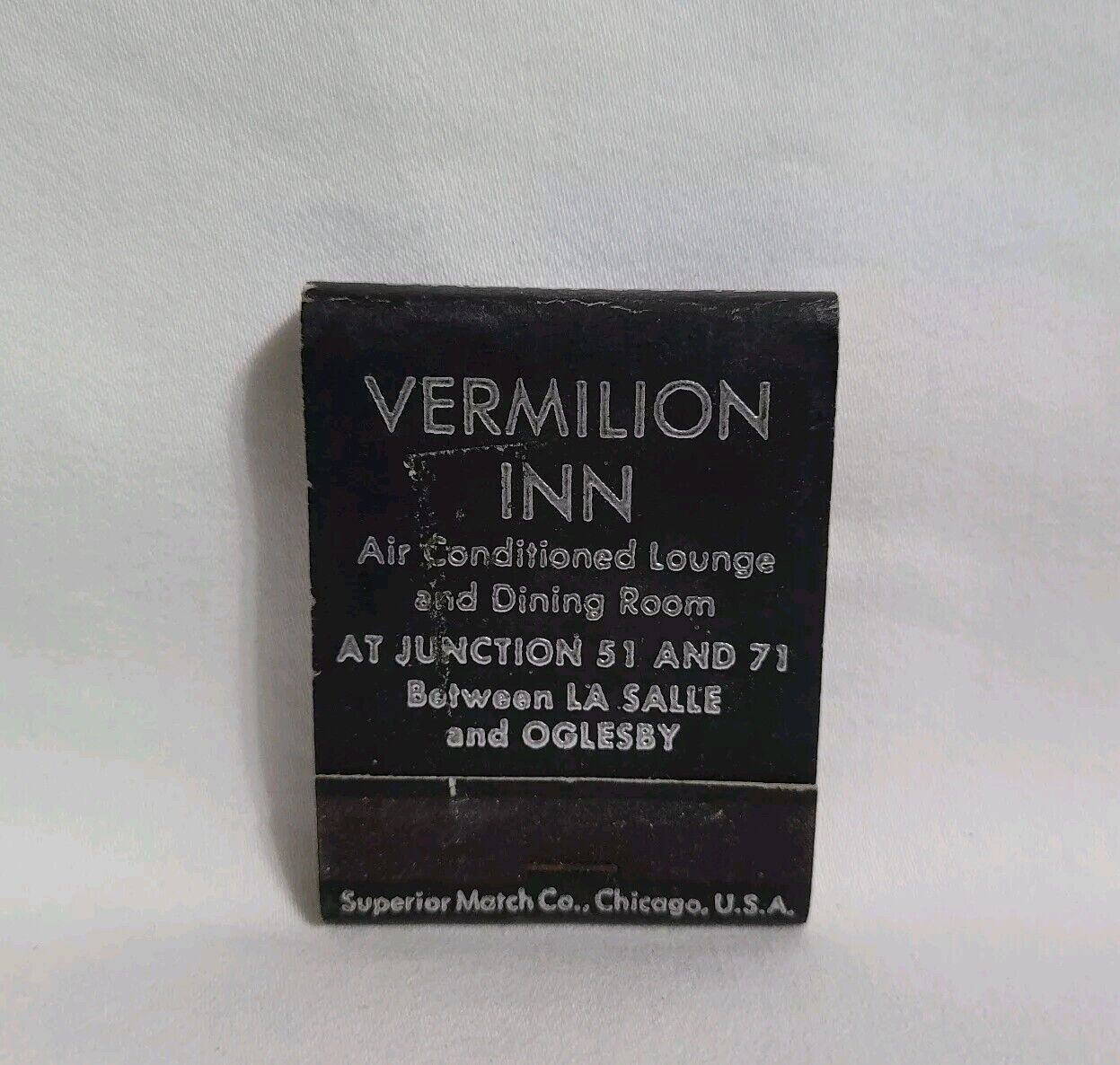 Vintage Vermilion Inn Restaurant Lounge Matchbook La Salle IL Advertising Full