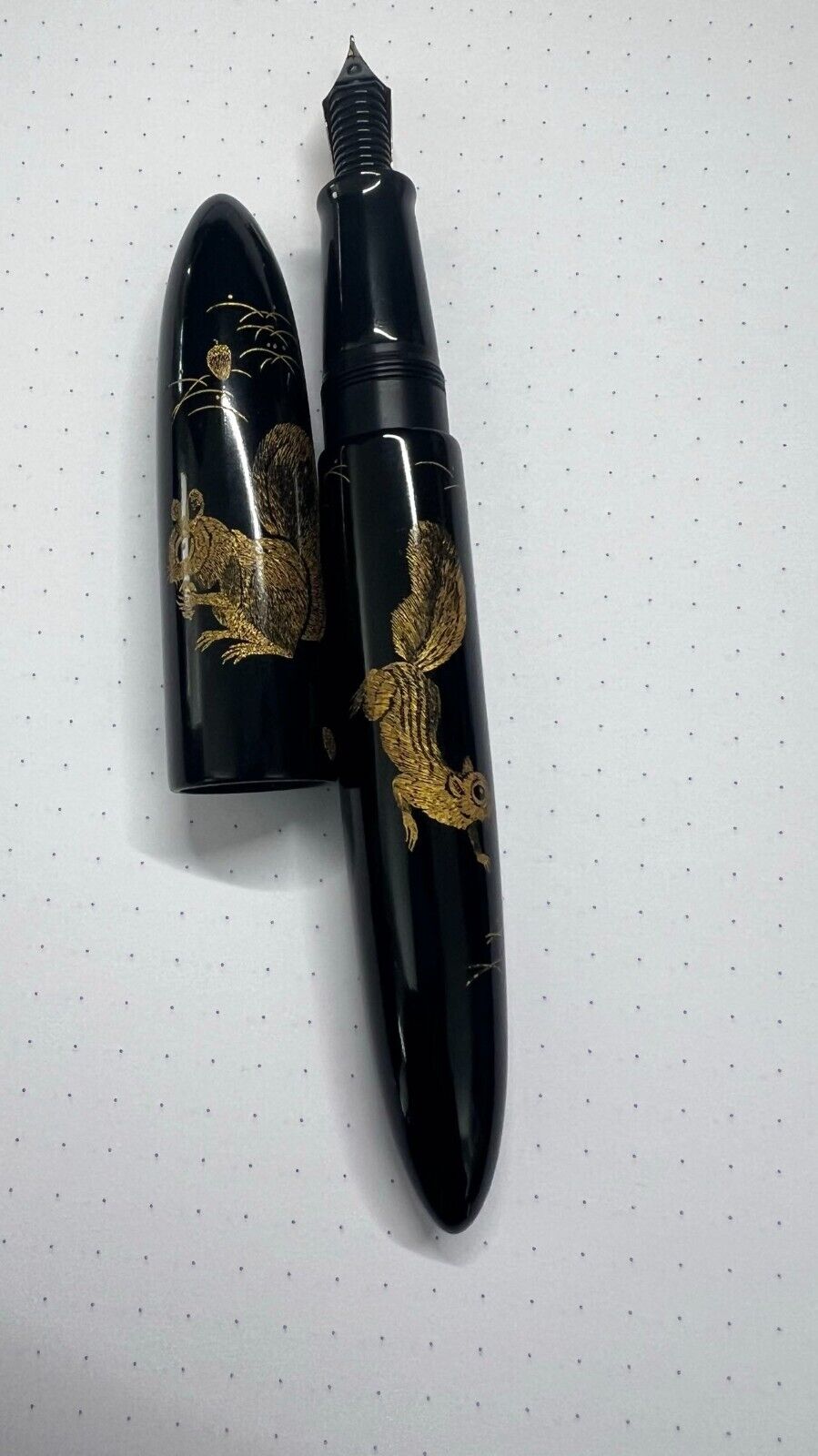 Namiki Squirrel. Urushi On Ebonite Pen for Namiki\'s Yukari Royale size 20 nib