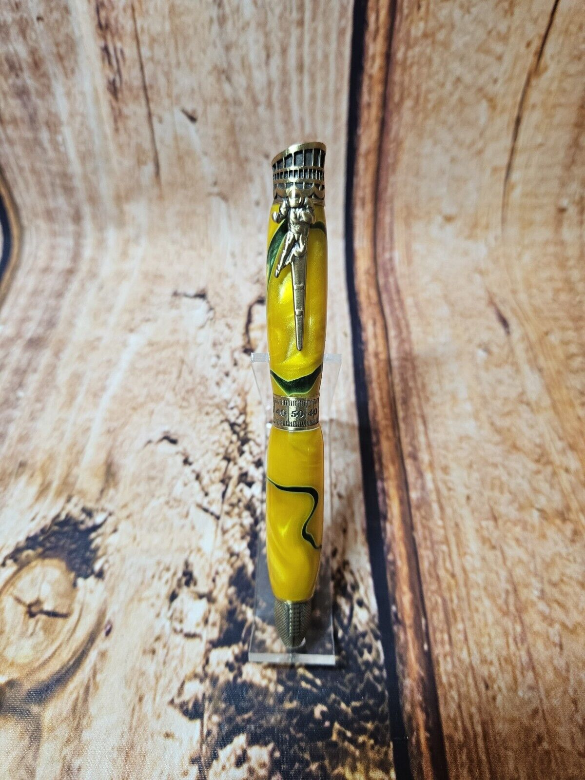 FOOTBALL Themed Twist Pen - Handmade with Acrylic Inlay and Brass Finish-Packers