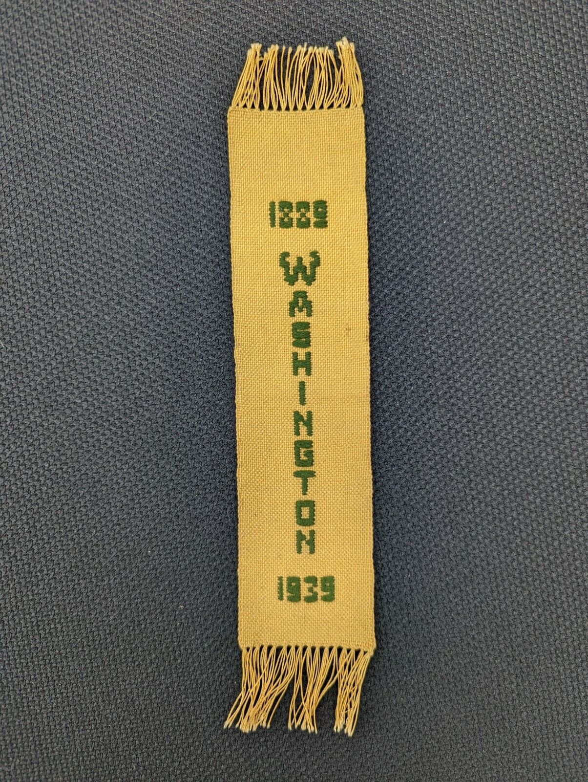 Antique 1839 - 1939 WASHINGTON, MISSOURI Centennial Hand Woven Ribbon Vintage