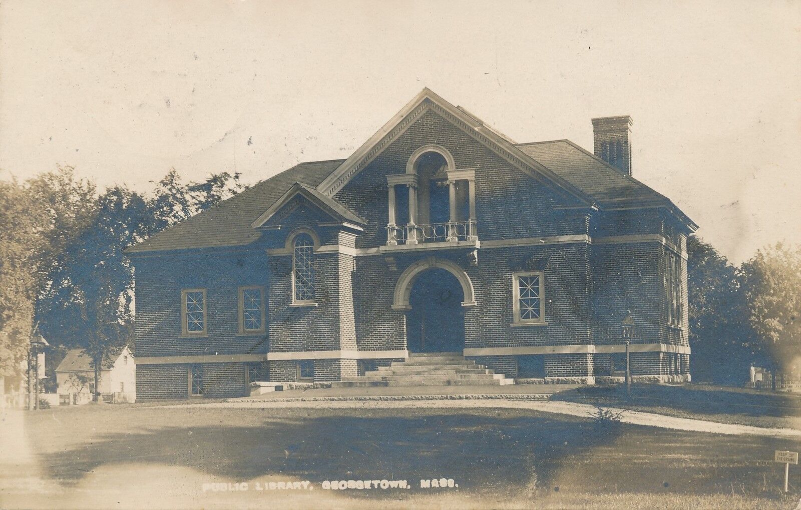 GEORGETOWN MA – Public Library Real Photo Postcard rppc