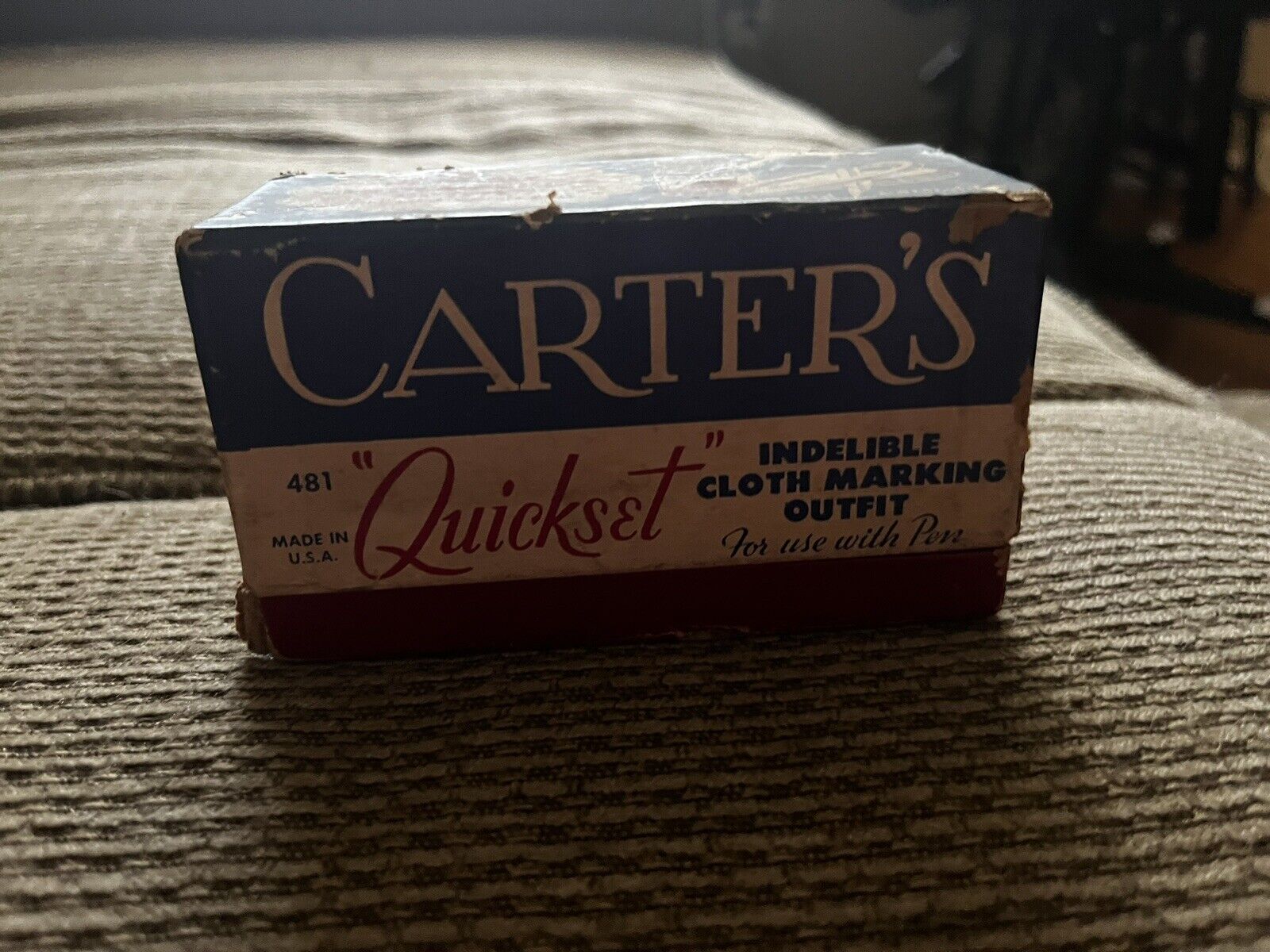 Vintage Quickset Indelible Cloth Marking Outfit Pen Set In Box