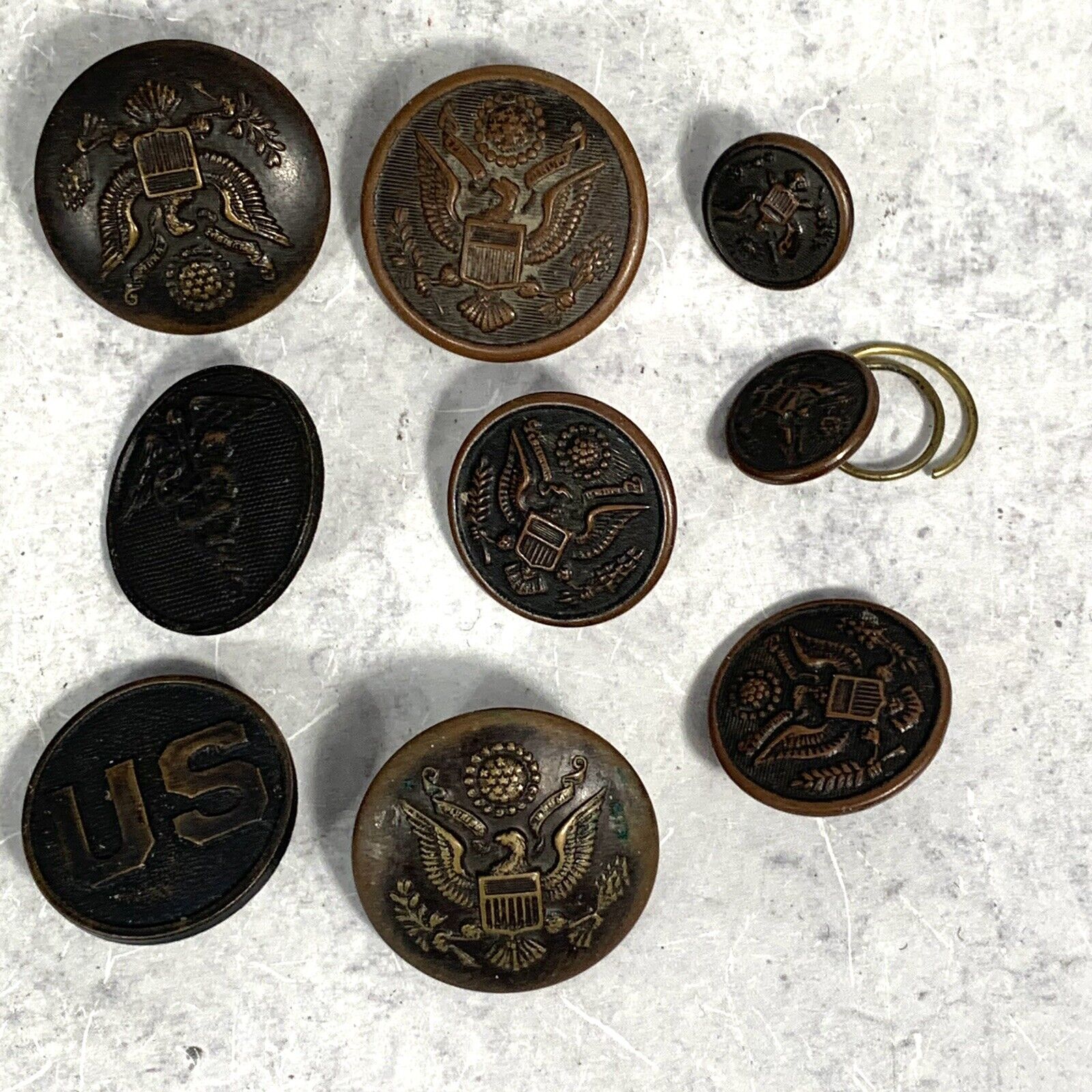 9 Vintage Early Military Uniform Buttons Sigmund
