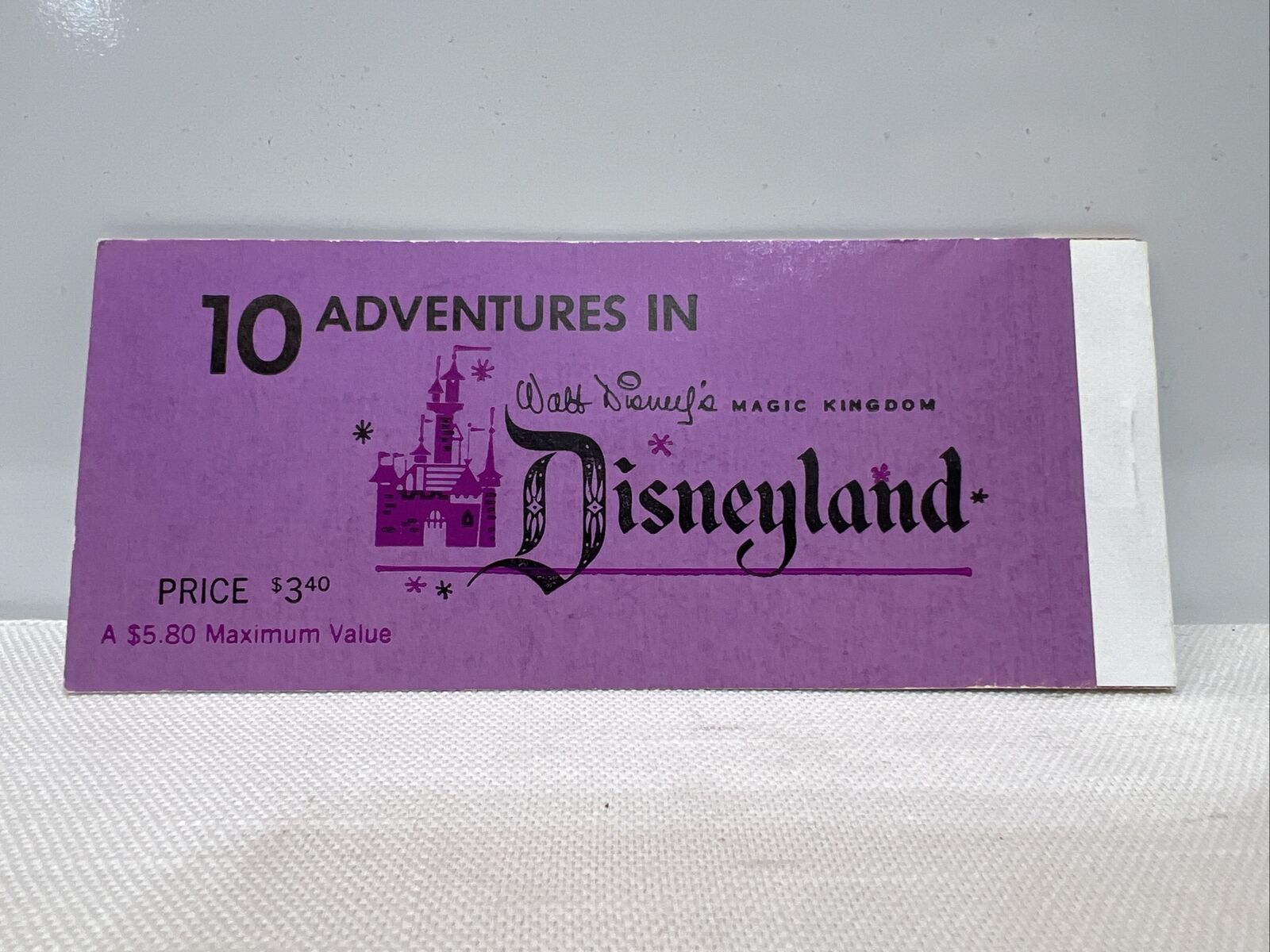 1972 Disney Disneyland Admission Ticket Book Not Complete 10 Adventures s80-2