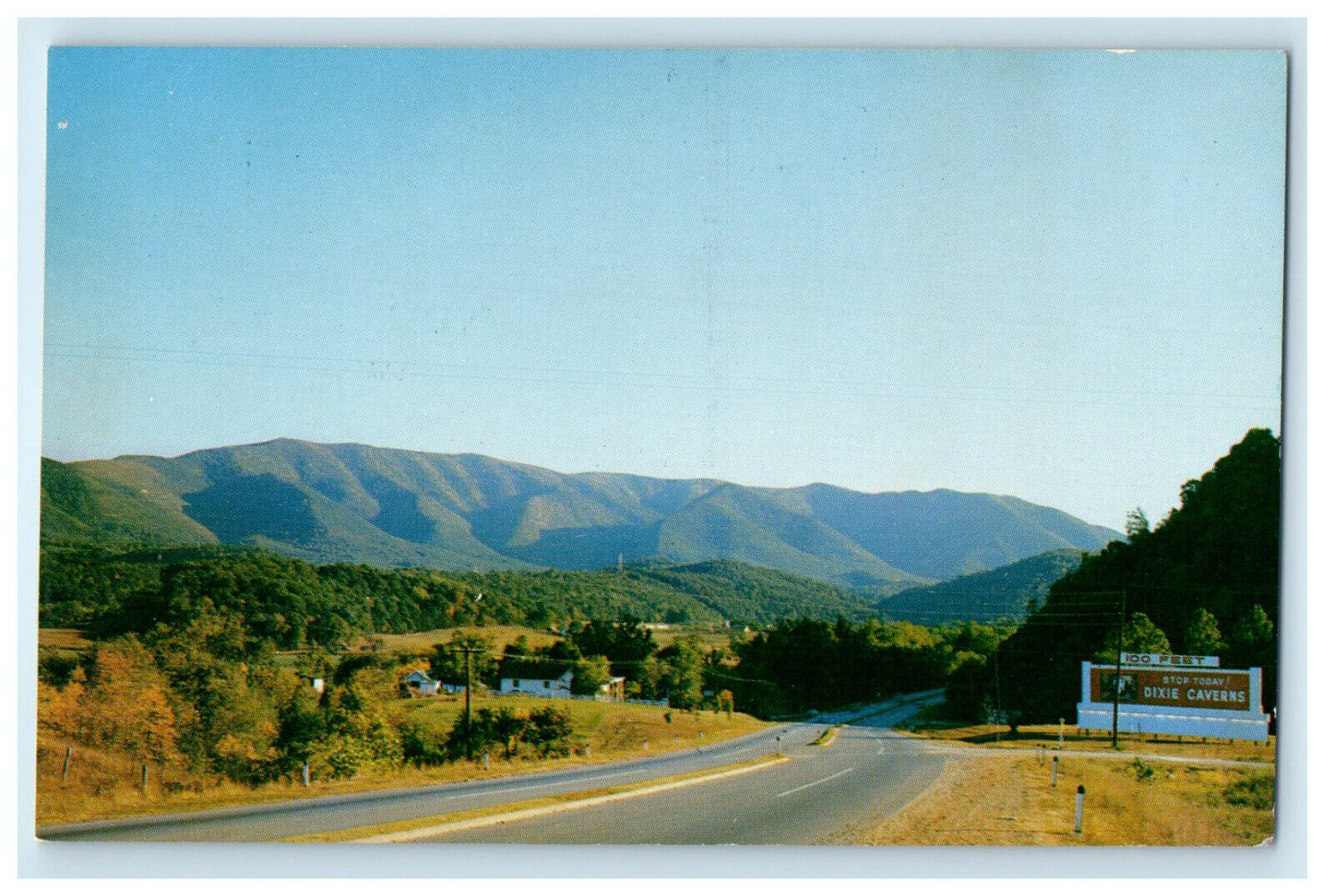 c1960s A View of Poor Mountain Near Dixie Caverns Salem Virginia VA Postcard