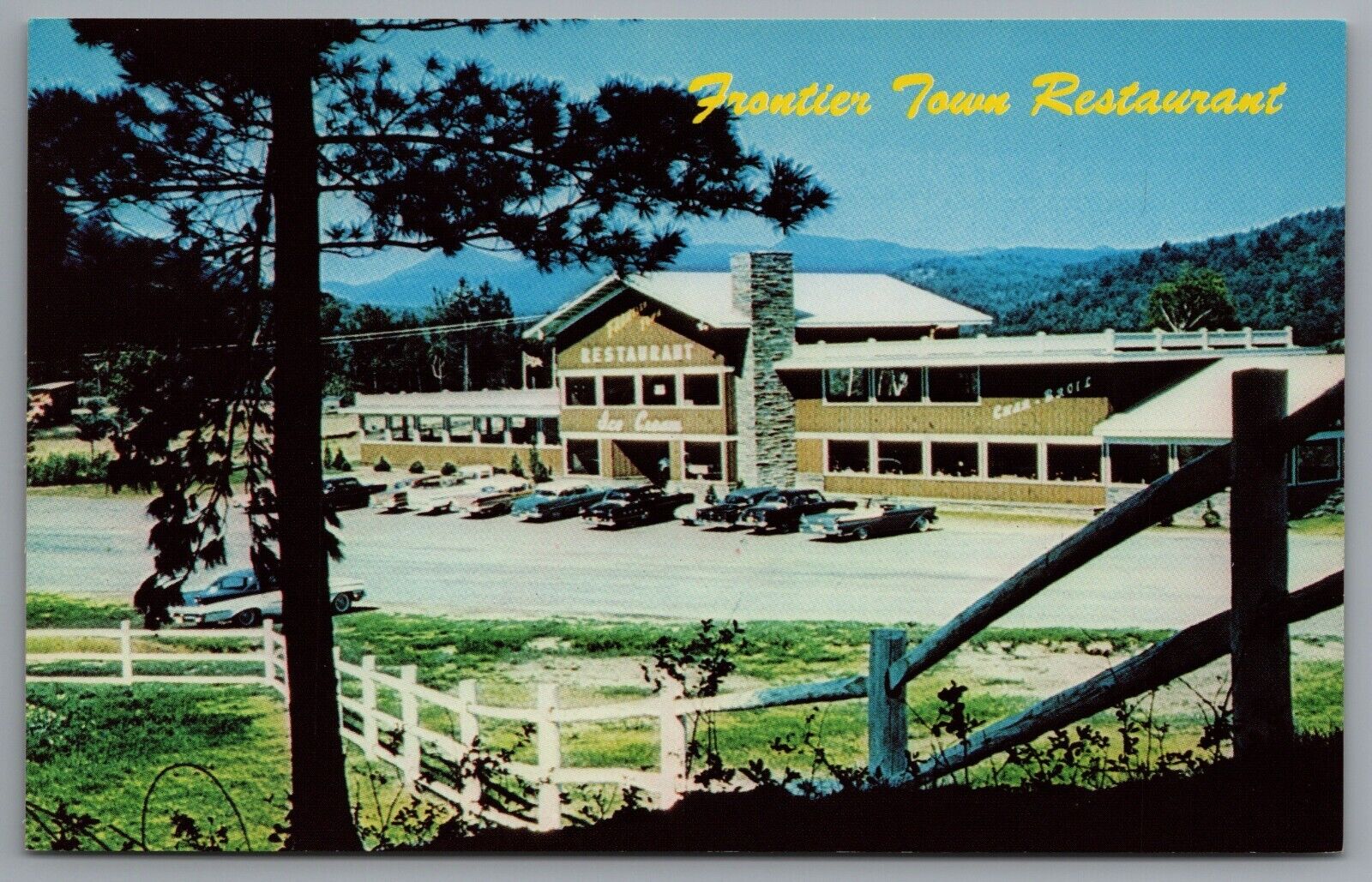 Adirondack NY Frontier Town Restaurant c1960 Postcard