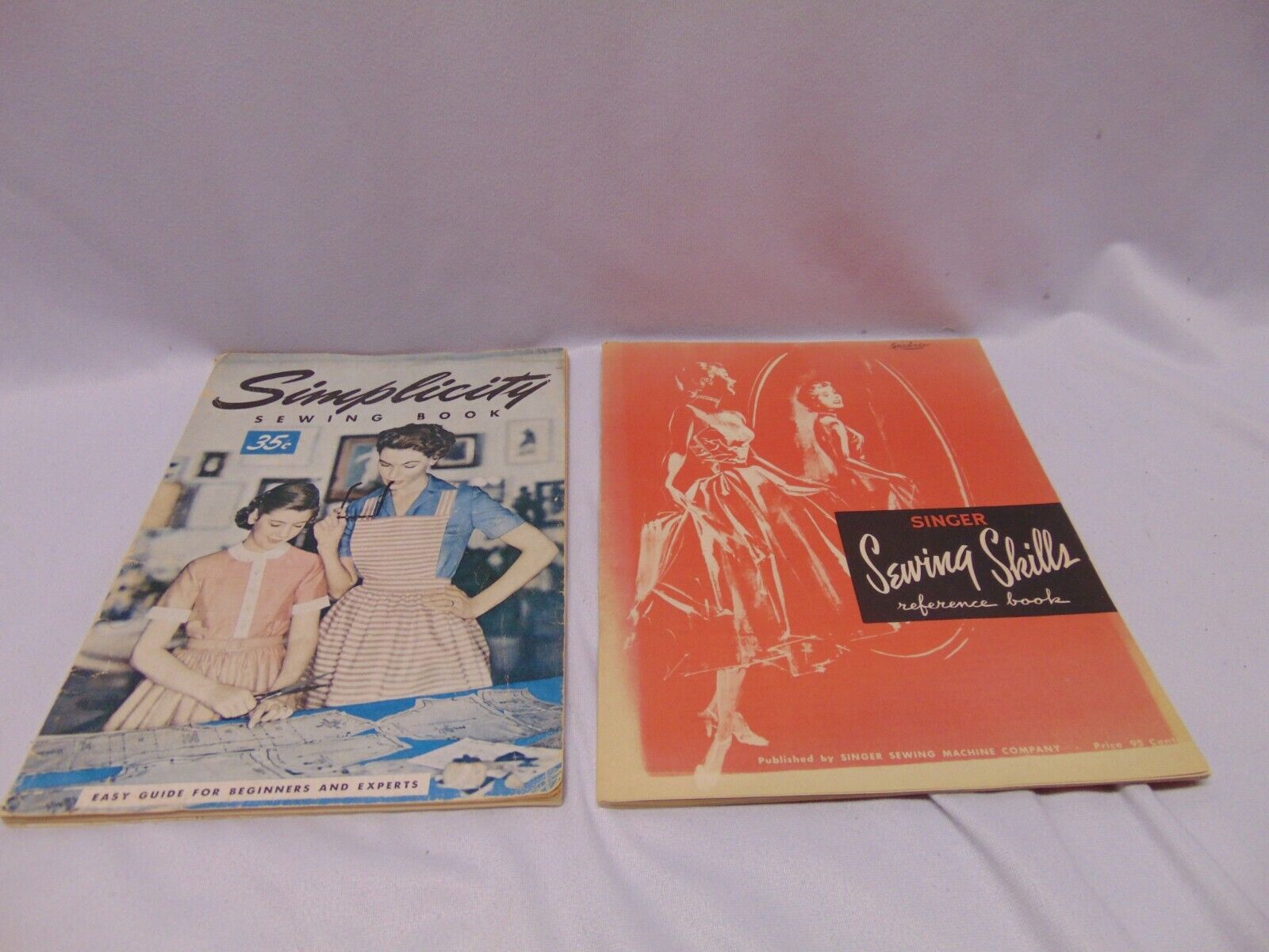(2) Vintage Sewing booklets 1954 Singer Sewing Skills , 1953 Simplicity Sewing