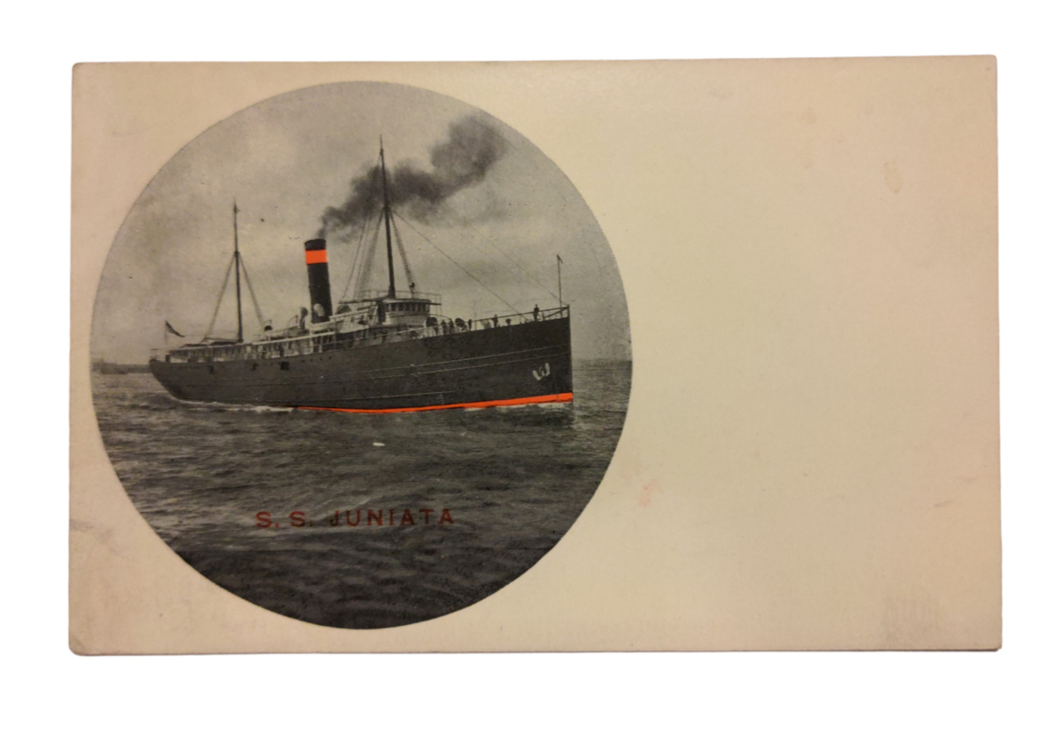 Steamship SS Juniata Antique Postcard Undivided Back
