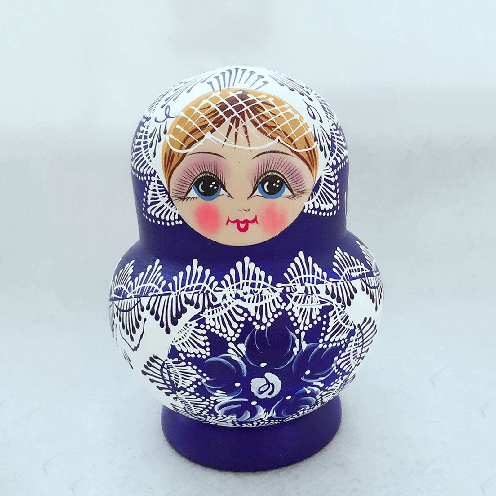 10Pcs/Set Russian Nesting Dolls Matryoshka Wooden Handmade Toy Craft Decor ha