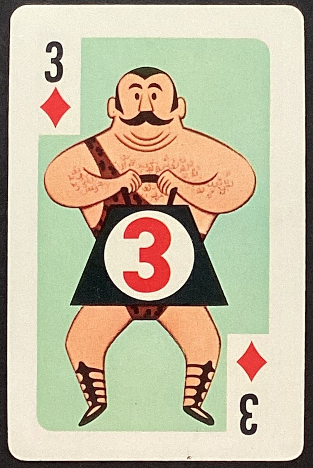 Circus Strong Man Number 3 Vintage Single Swap Game Playing Card