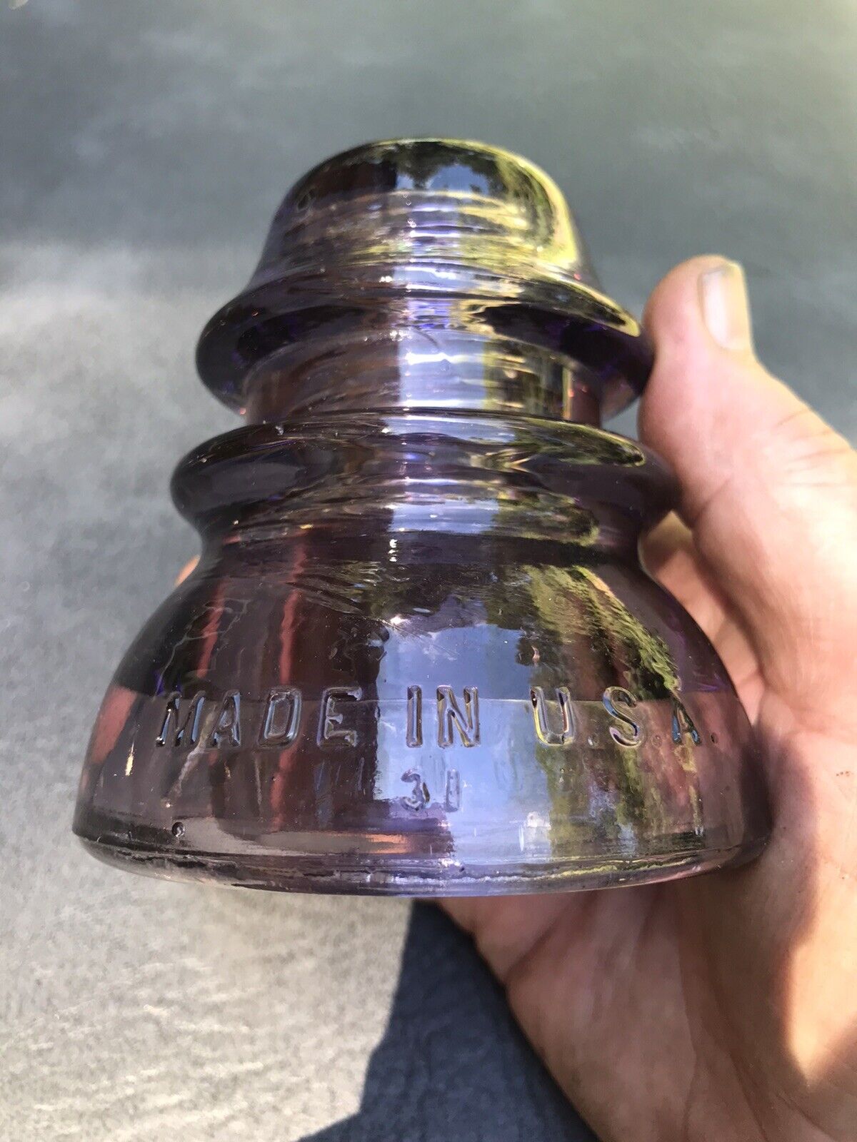 Rare Vintage Whitall Tatum Purple Insulator