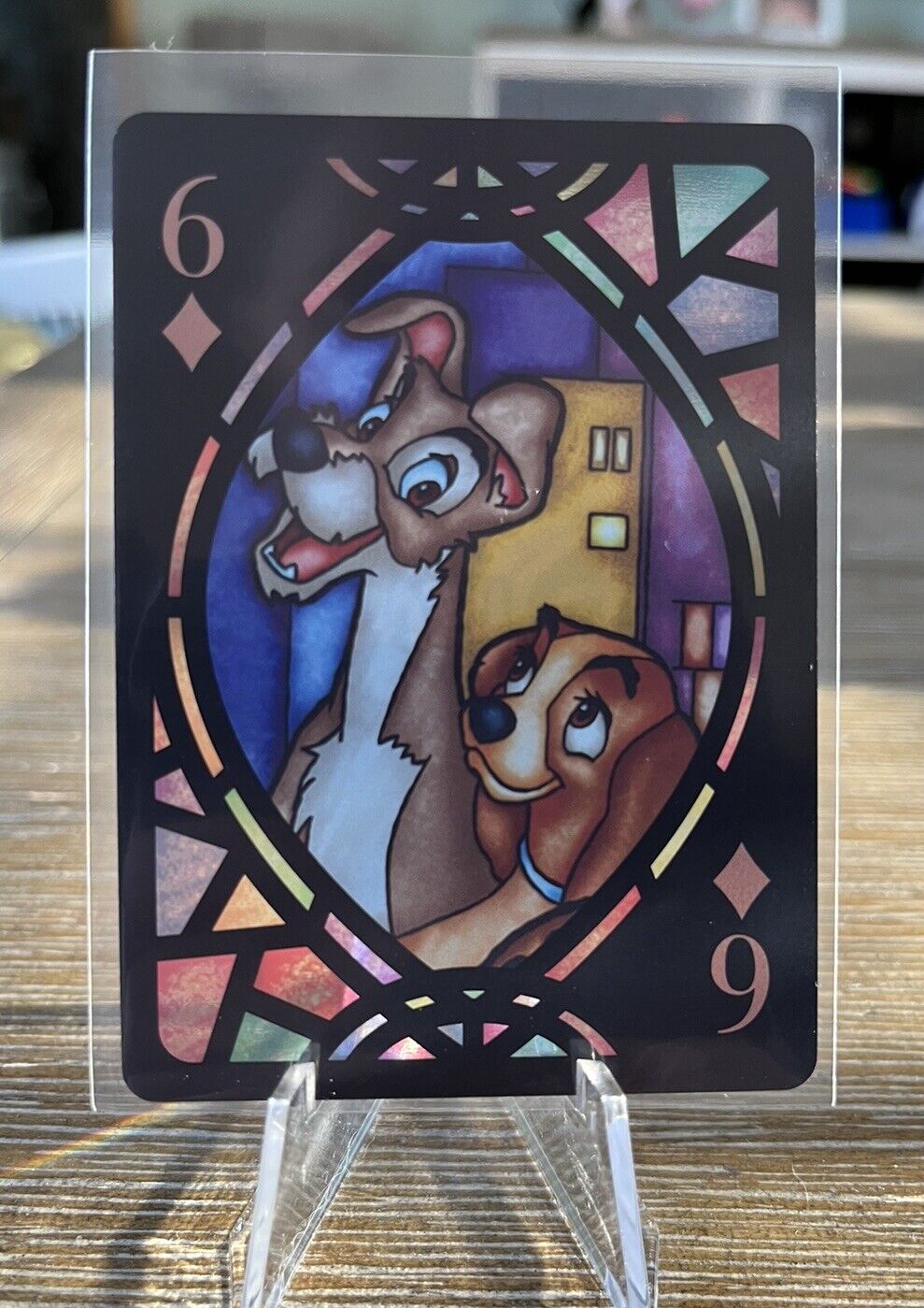 2021 Tenyo Disney Stained Glass Playing Cards Lady & The Tramp NM US Seller