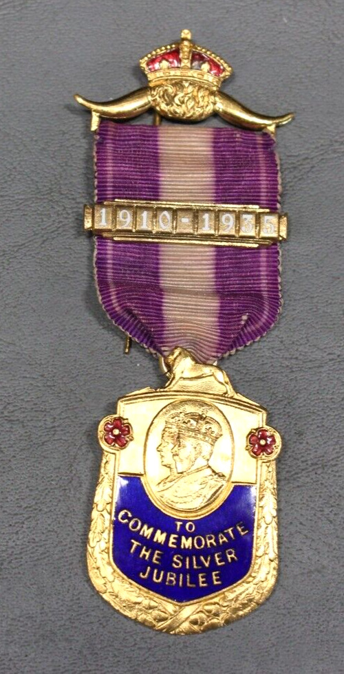 VINTAGE Masonic Medal Celebrating King Edward VII Silver Jubilee 1935