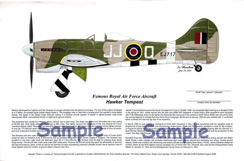 R.A.F. Fighter Aircraft, Poster Collection, Aviation Artist, Ernie Boyette
