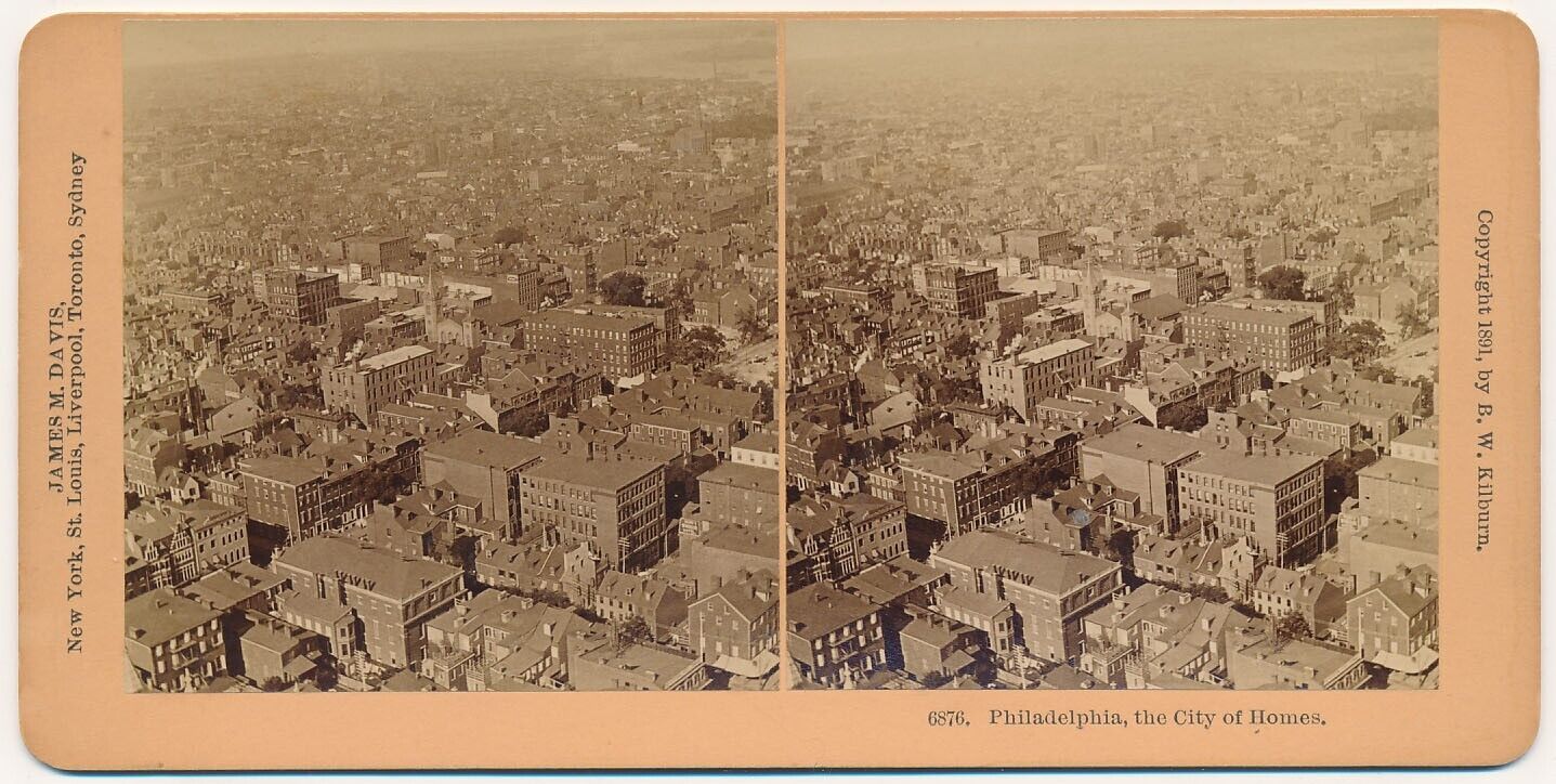 PHILADELPHIA SV - Panorama of Homes - BW Kilburn c1891