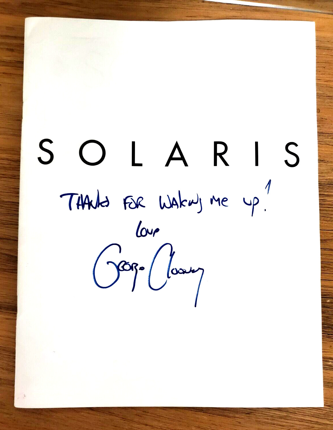 GEORGE CLOONEY Signed AUTO 8.5x11 Press Junket Booklet SOLARIS COA