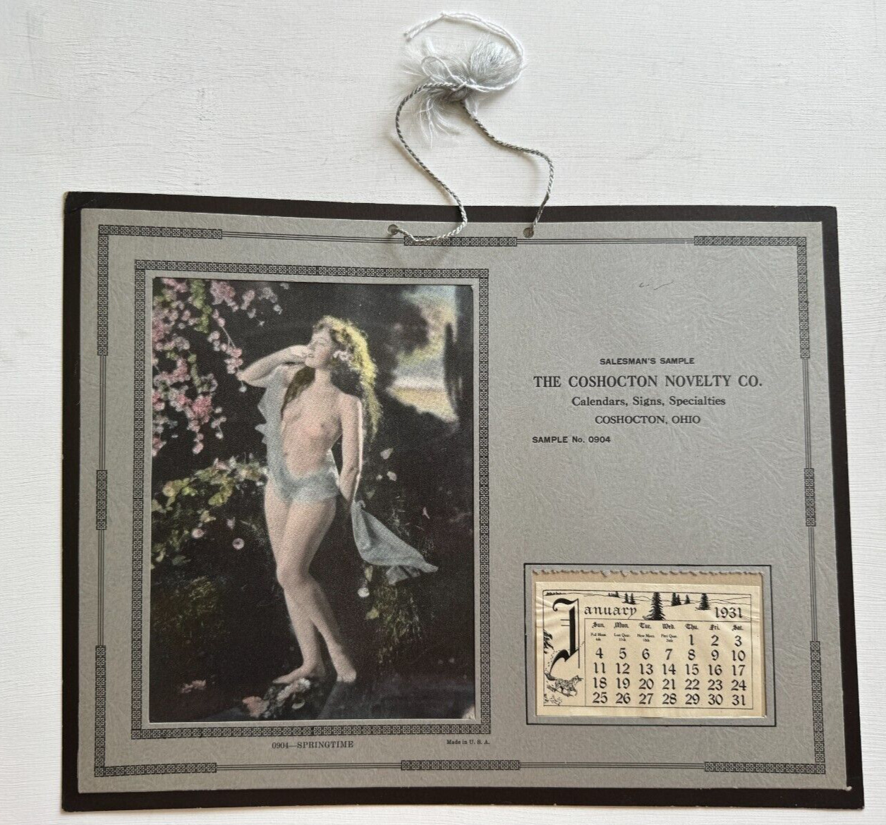1931 Advertising Wall Calendar - The Coshocton Ohio Novelty Company