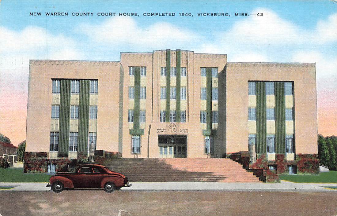 c1940 New Warren County Court House Vicksburg Mississippi MS P430